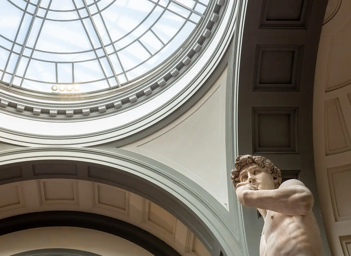 The David under the Tribuna skylight