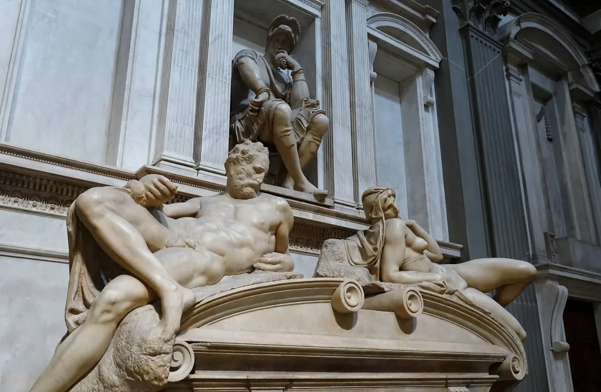 Michelangelo's figure of Dusk on a Medici tomb