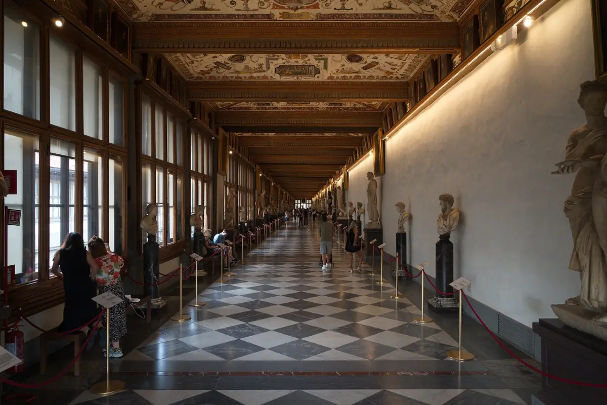 A corridor of the Uffizi Gallery